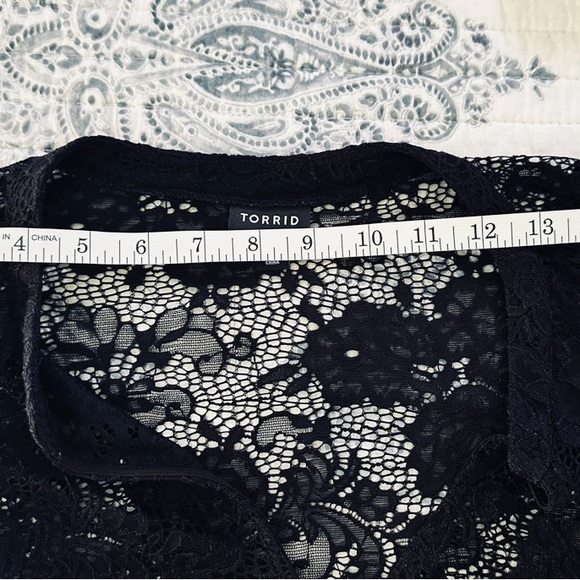 Torrid Black Lace Midi Dress Size 2 Whimsigoth Fairycore Sheer Gothic Romantic - Picture 6 of 11